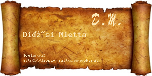 Diósi Mietta névjegykártya